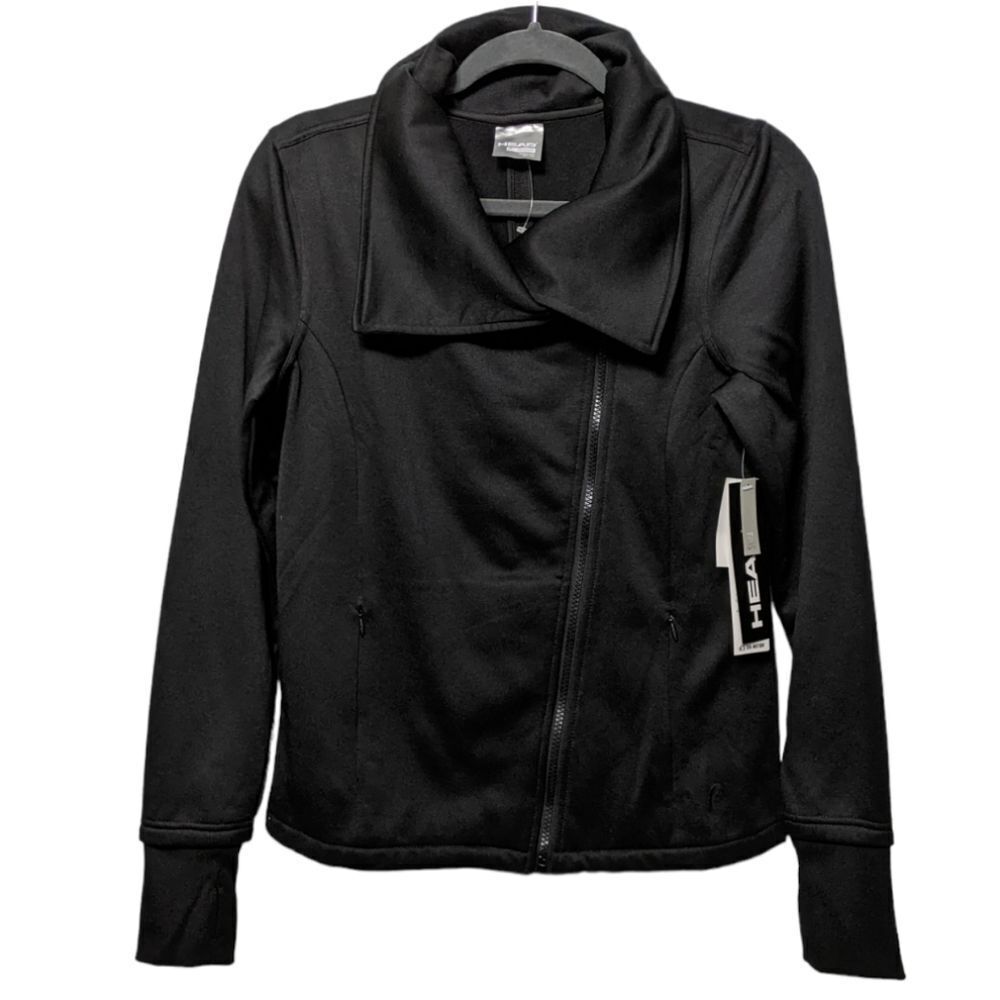 NWT HEAD Asymmetrical Front Zip Funnel Neck Jacket M